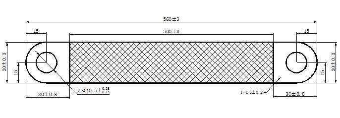 銅編織帶軟連接露線長(zhǎng)度示意圖